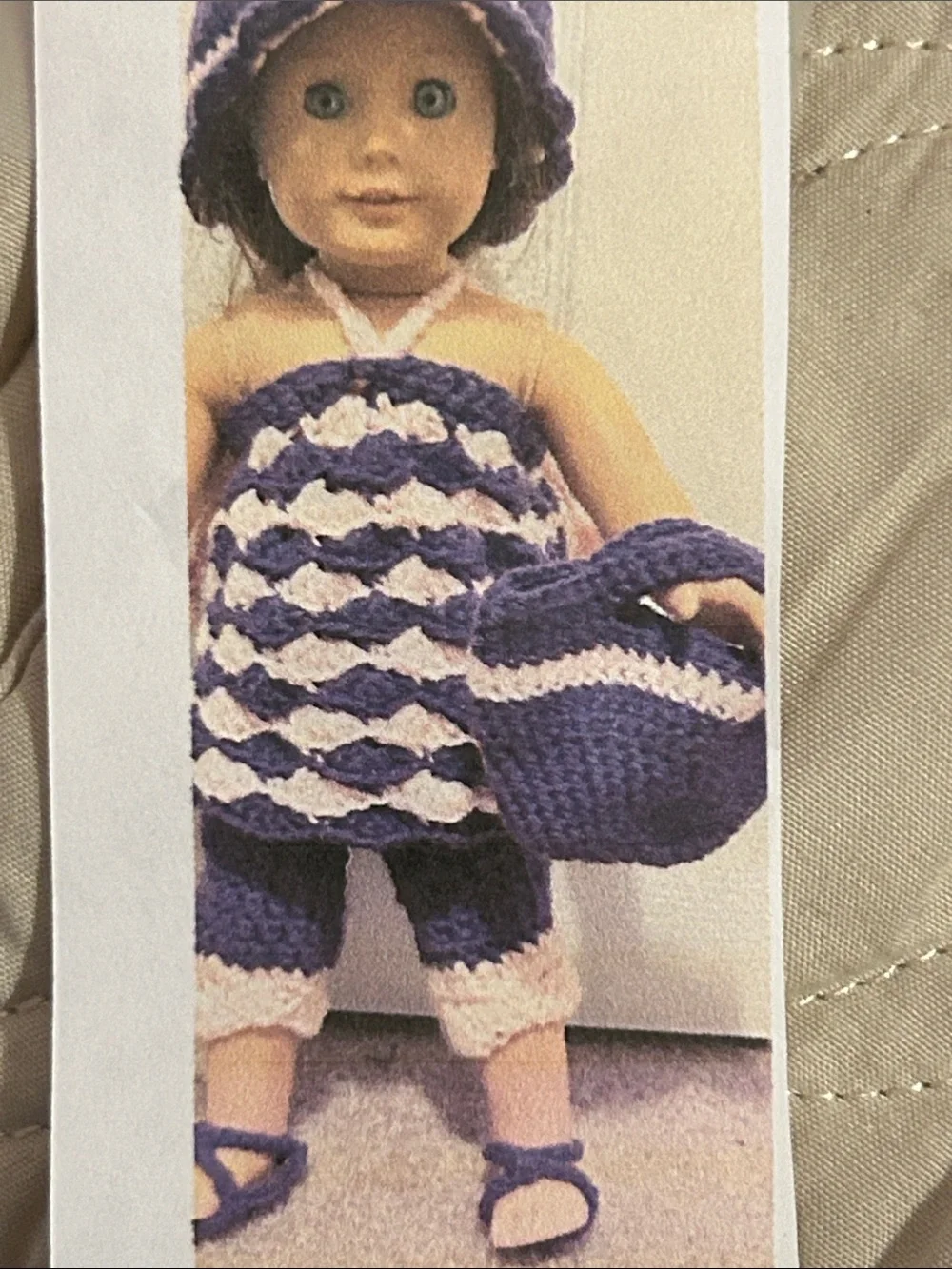 Purple and pink sparkle Crochet Doll Outfit Set - Kids Accessories